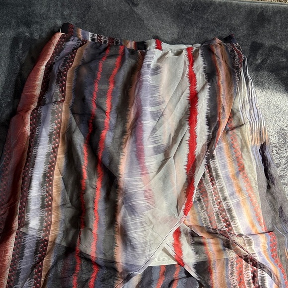 Maurices Multicolor Striped Midi High-Low Skirt Women’s M Mini Maxi Red Purple - Picture 3 of 3